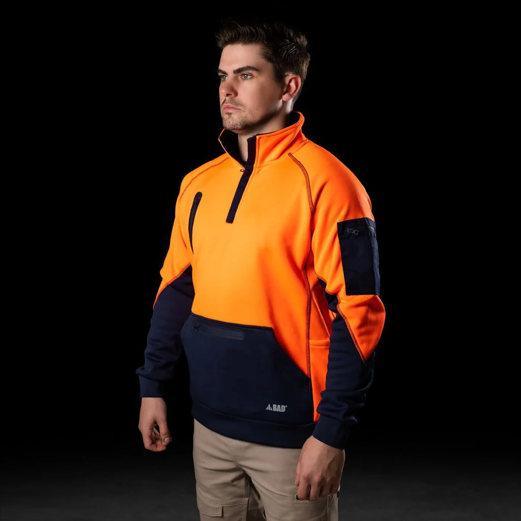 BAD WATERPROOF RAIN-DEFEND™ HI-VIS FLEECE 1/4 ZIP JUMPER - Image 3