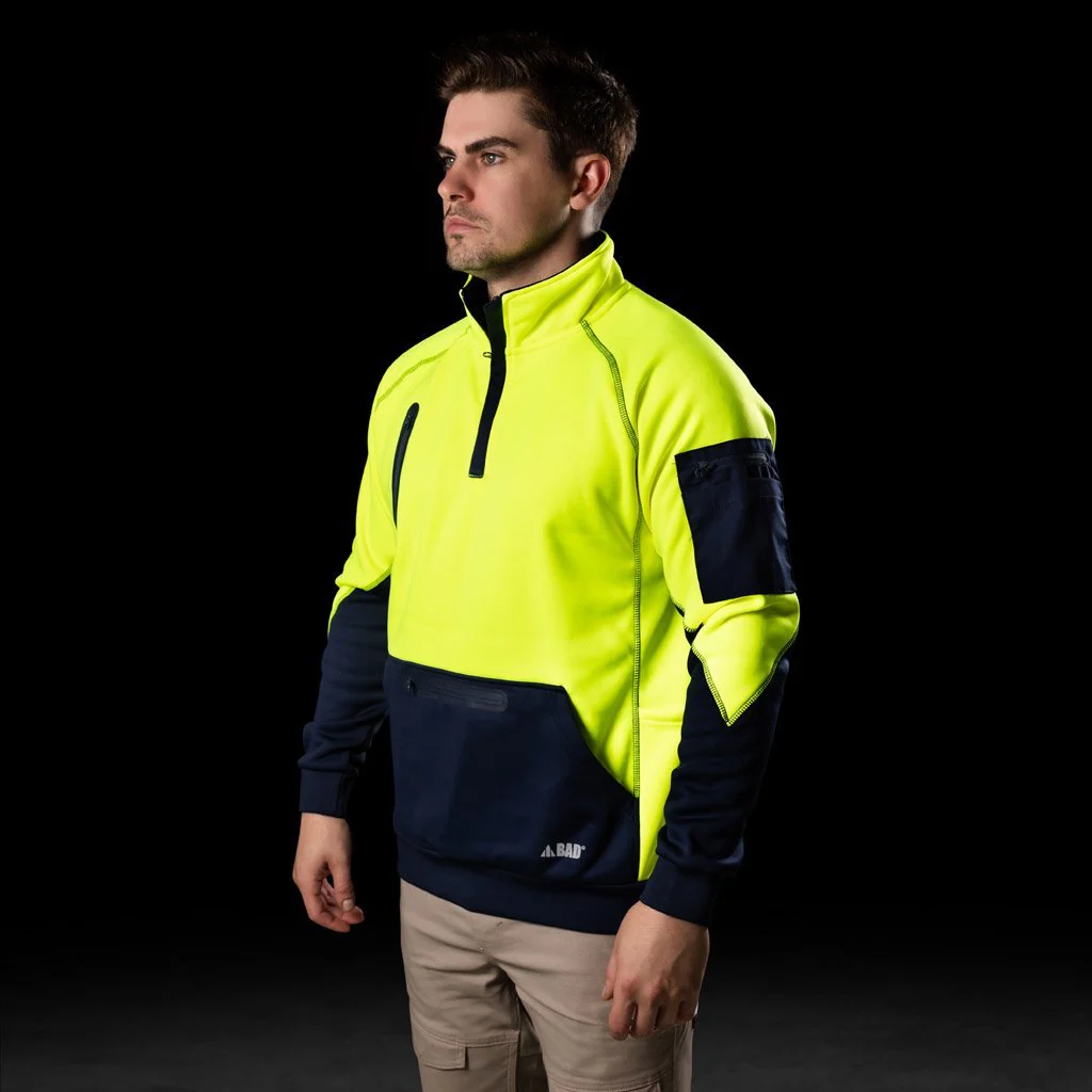 BAD WATERPROOF RAIN-DEFEND™ HI-VIS FLEECE 1/4 ZIP JUMPER - Image 4