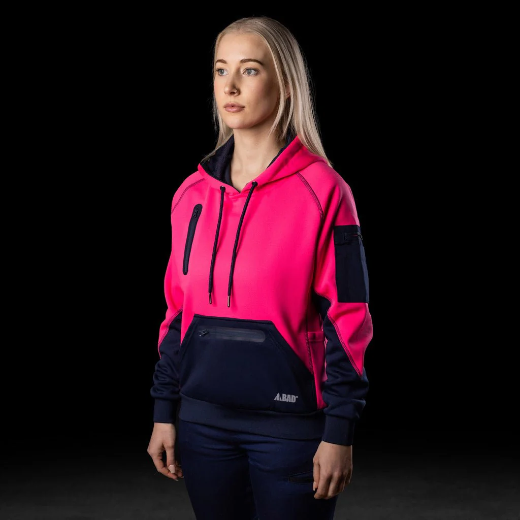 BAD WOMENS WATERPROOF RAIN-DEFEND™ HI-VIS FLEECE HOODIE - Image 11