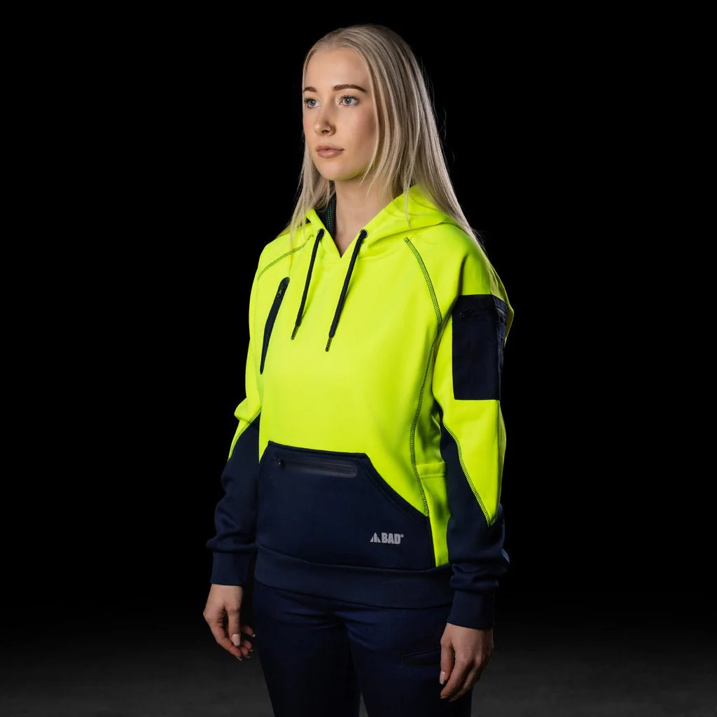 BAD WOMENS WATERPROOF RAIN-DEFEND™ HI-VIS FLEECE HOODIE - Image 26