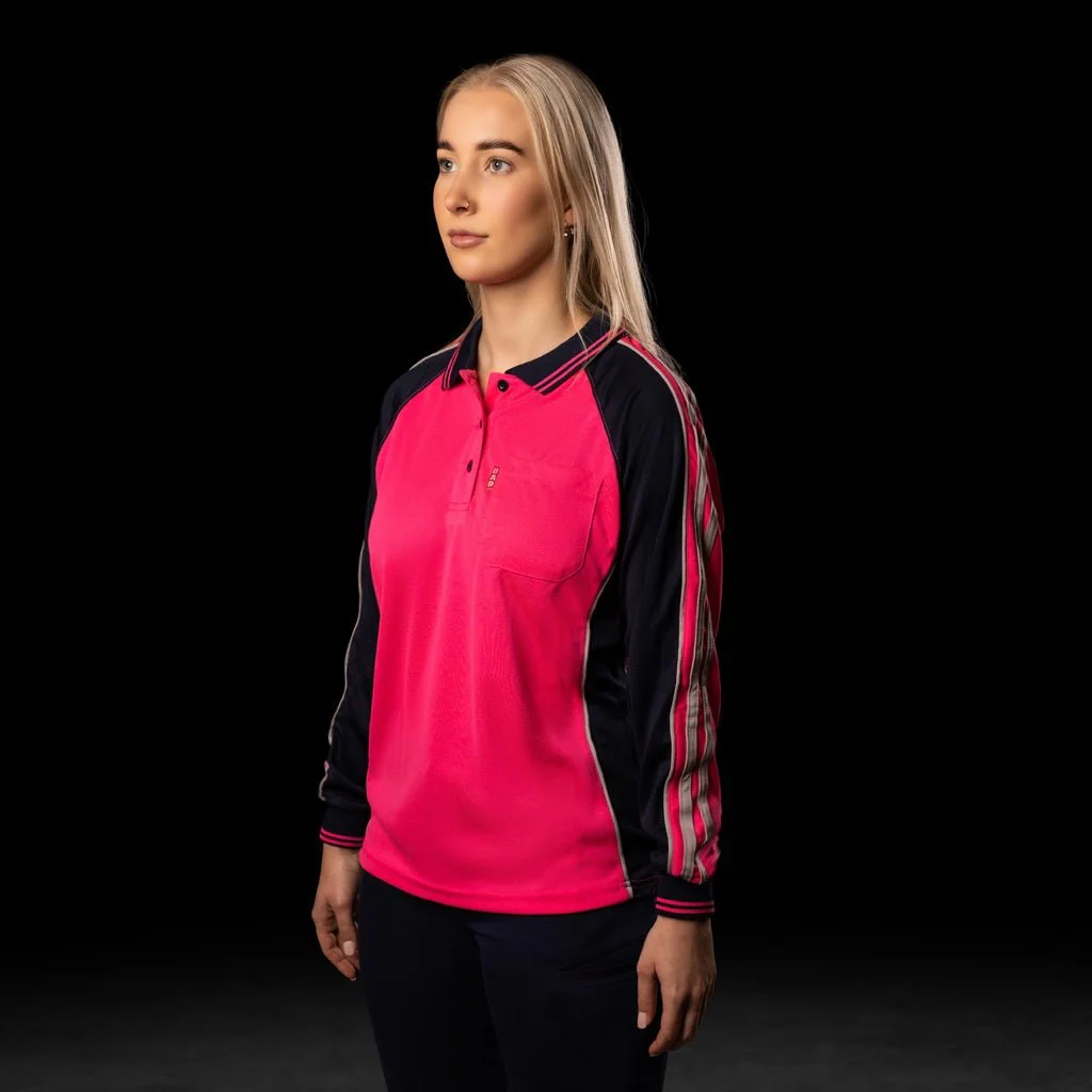 WOMENS HI-VIS L/S POLO SHIRT - Image 13