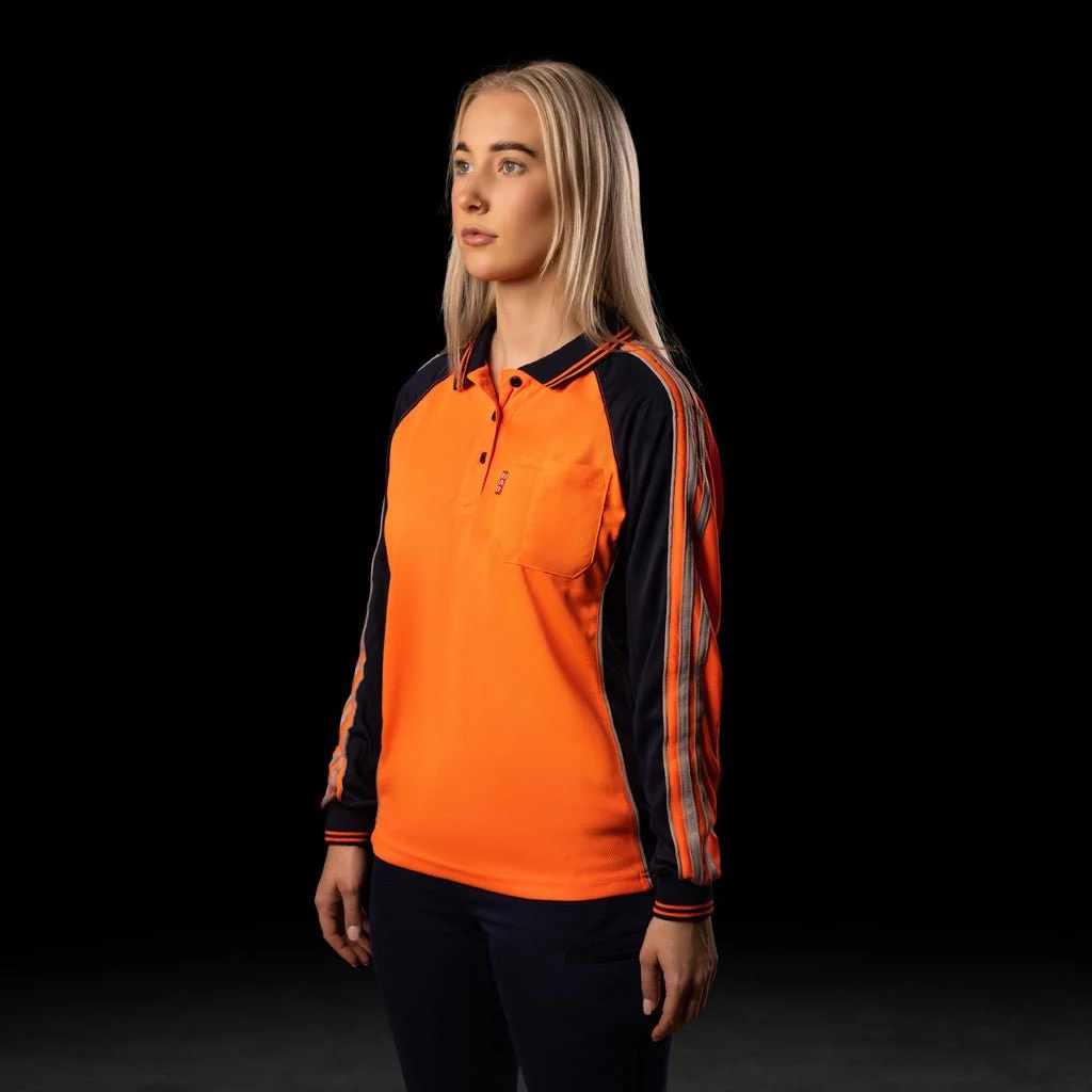 WOMENS HI-VIS L/S POLO SHIRT - Image 2