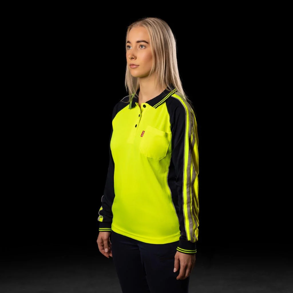 WOMENS HI-VIS L/S POLO SHIRT - Image 7